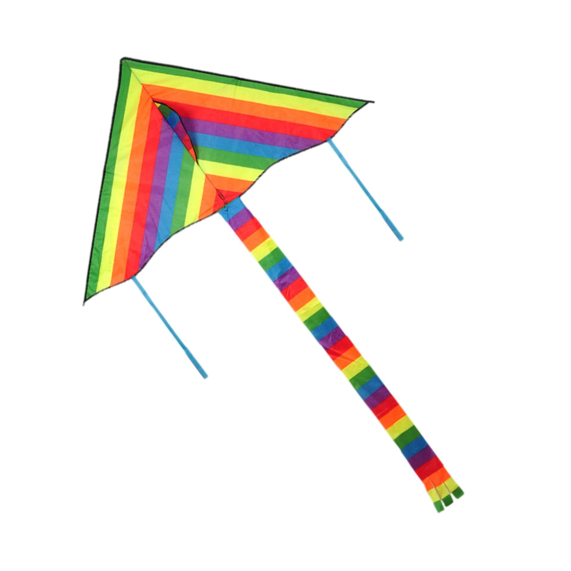 Amazon.co.jp: 【こもれび屋】レインボーカイト カラフル三角凧 子供用